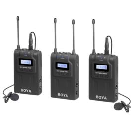 میکروفون-بی-سیم-یقه-ای-دو-قلو-هاشف-بویا-BOYA-BY-WM8-Pro-K2-UHF-Dual-Channel-Wireless-Lavalier-System